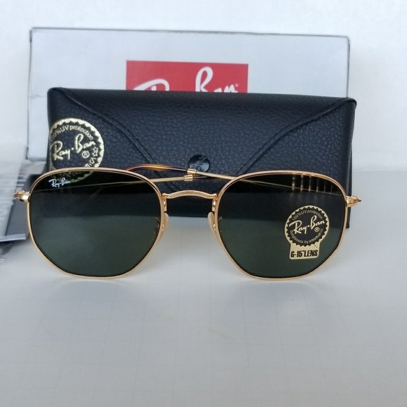 New Year Sale Ray Ban Hexagon Goldgreen 